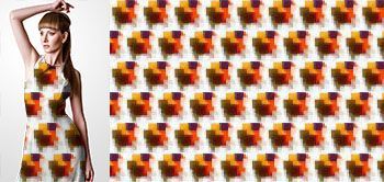 20027 Materiał ze wzorem motyw geometryczny inspirowany malarstwem - kwadraty i prostokąty nakładające się na siebie